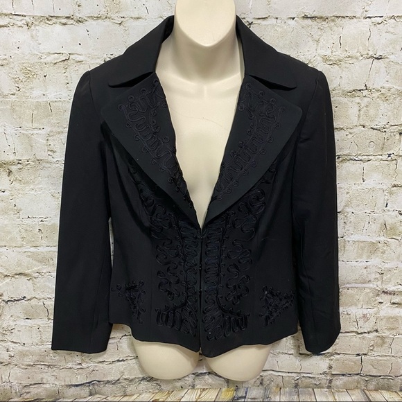 Nine West Black Embroidered Blazer Suit Jacket - Picture 1 of 5